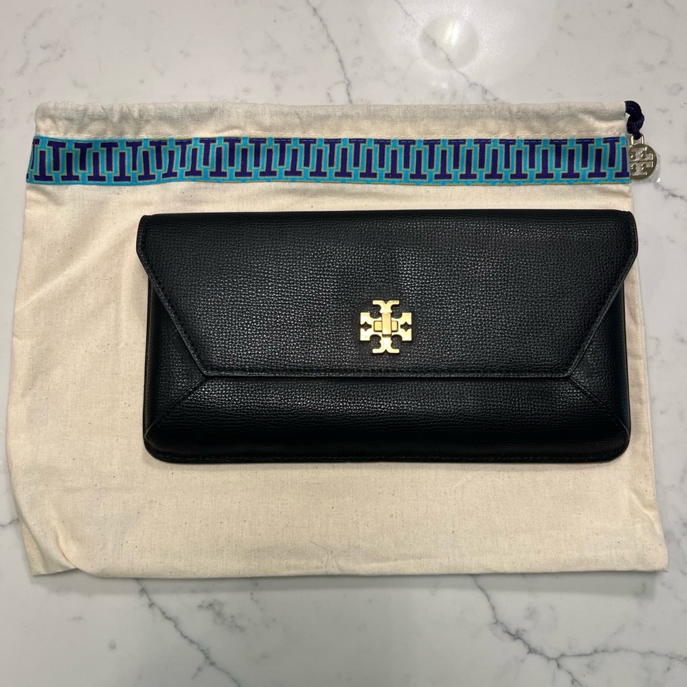 Tory Burch Kira Envelope Clutch - Black - NWT